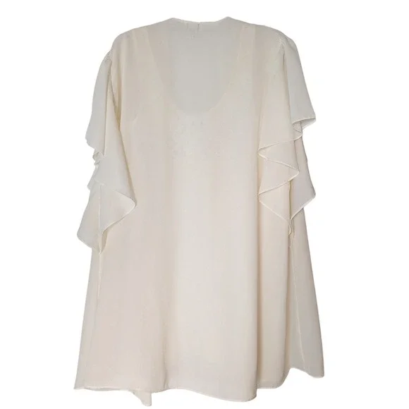 Cinema‎ Etoile Peignoir and Tank Top Women Large Cream White Cover Up Lingerie - Picture 2 of 16